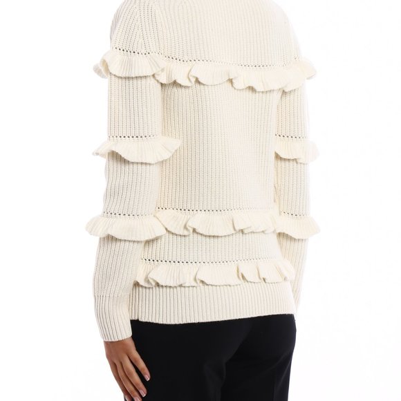 Michael Kors - Bone wool blend frilled sweater - Picture 2 of 2
